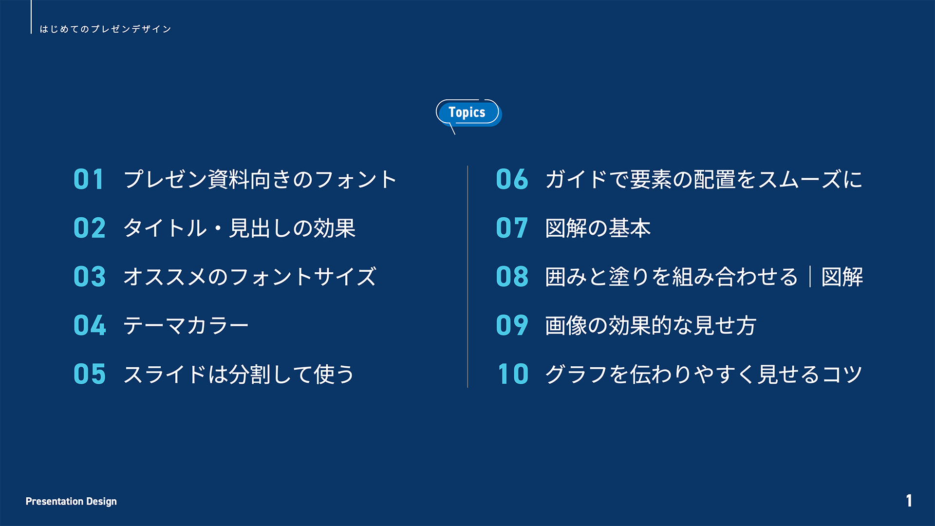 はじめてのプレゼンデザイン｜目次